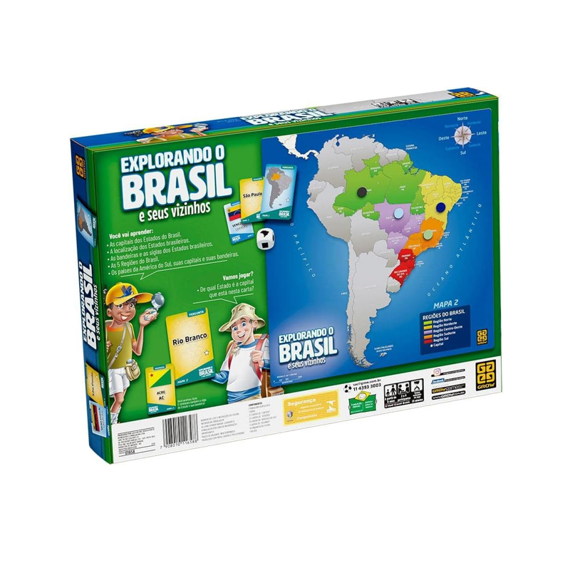 Jogo de Tabuleiro Explorando o Brasil - Grow