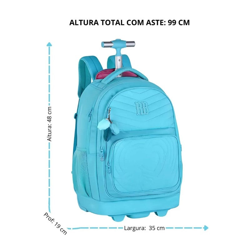 Mochila de Rodinhas Rebecca Bonbon Escolar Juvenil Soft RB24673