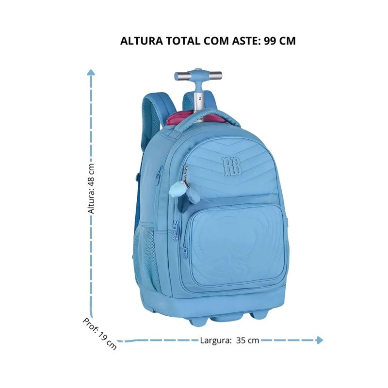 Mochila de Rodinhas Rebecca Bonbon Escolar Juvenil Soft RB24673