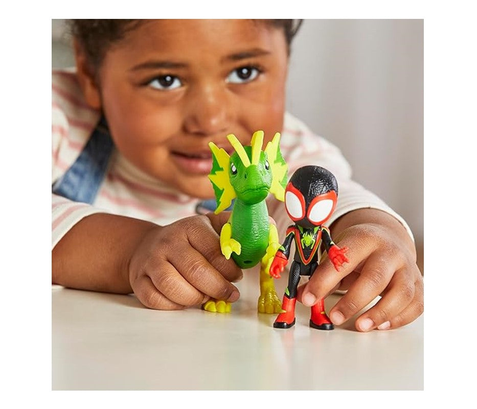 Boneco Spidey Miles Morales E Electrosaurus - Hasbro