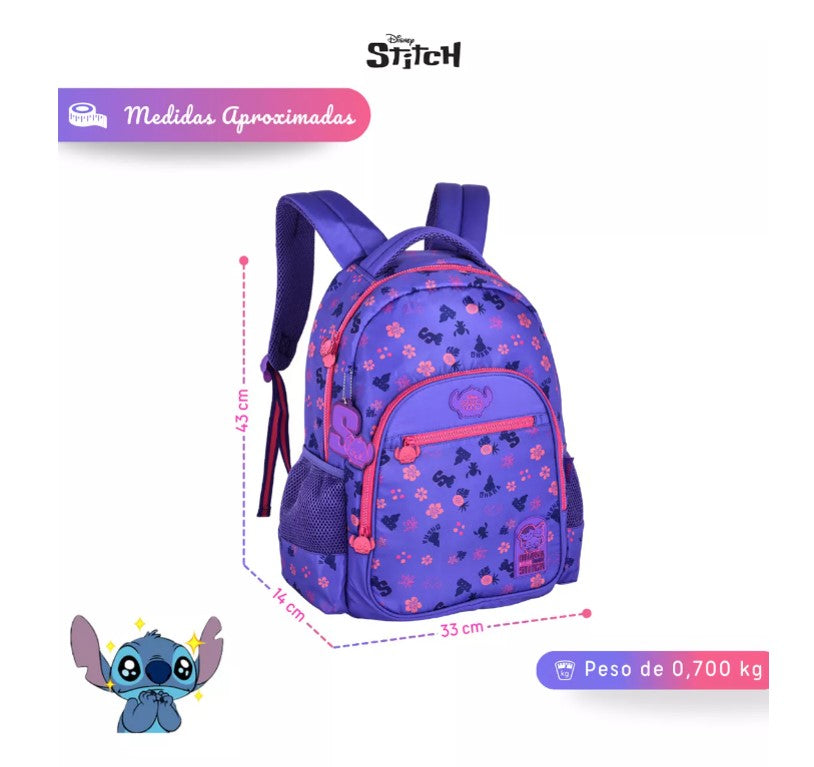 Mochila Escolar Costas Juvenil Tsum Tsum Disney Stitch TS24627