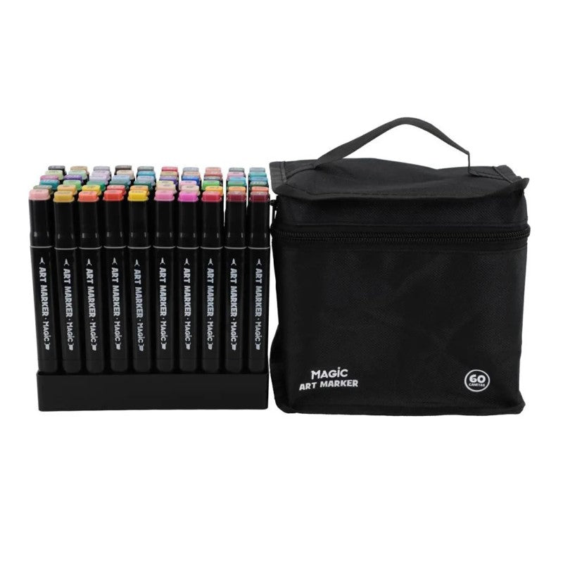 Canetas Marcadoras Ponta Dupla com Bolsa Organizadora