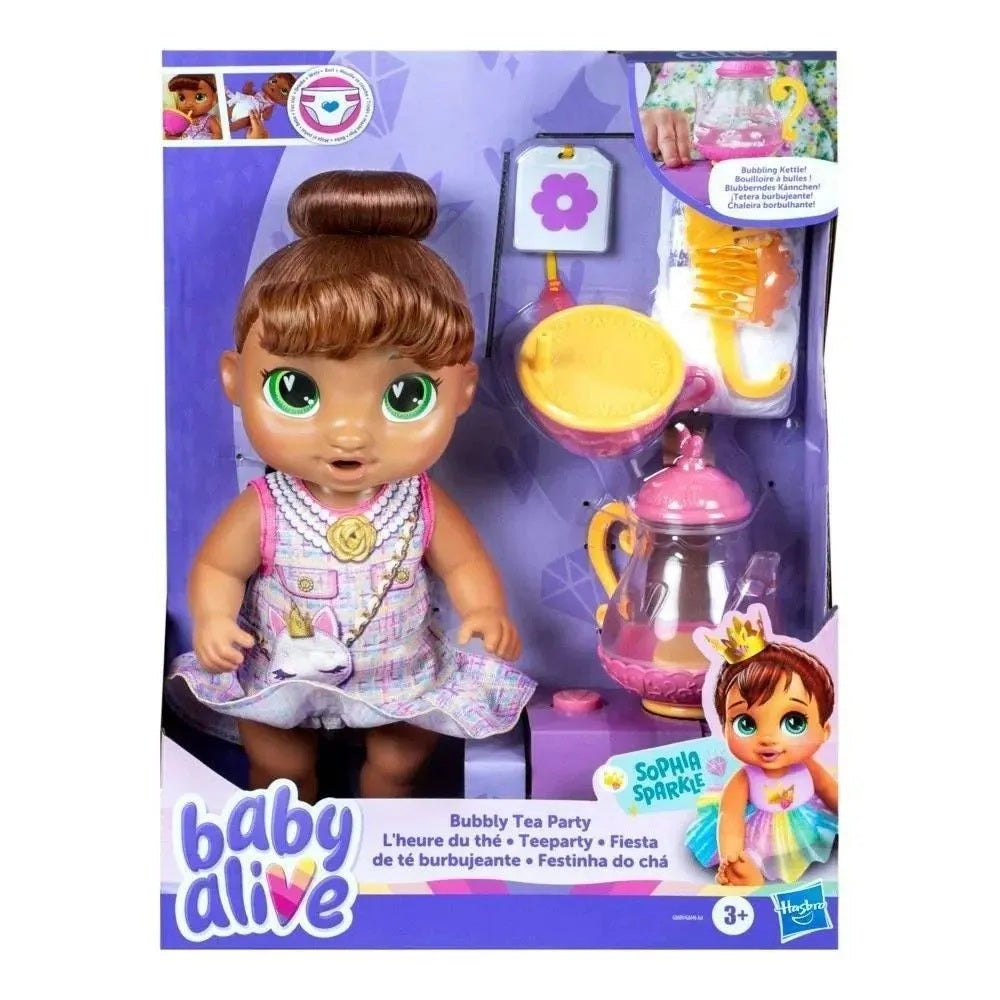 Baby Alive Festinha do Chá Sophia Sparkle Morena - Hasbro