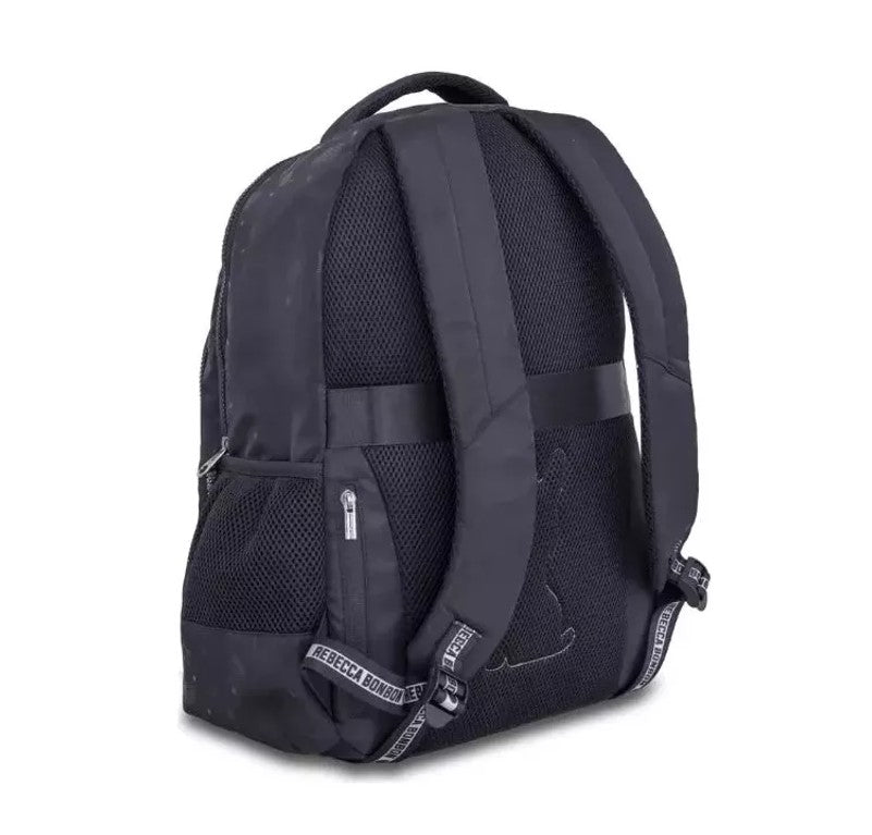 Mochila de Costas Infantil Rebecca Bonbon Holográfica Preta RB24589