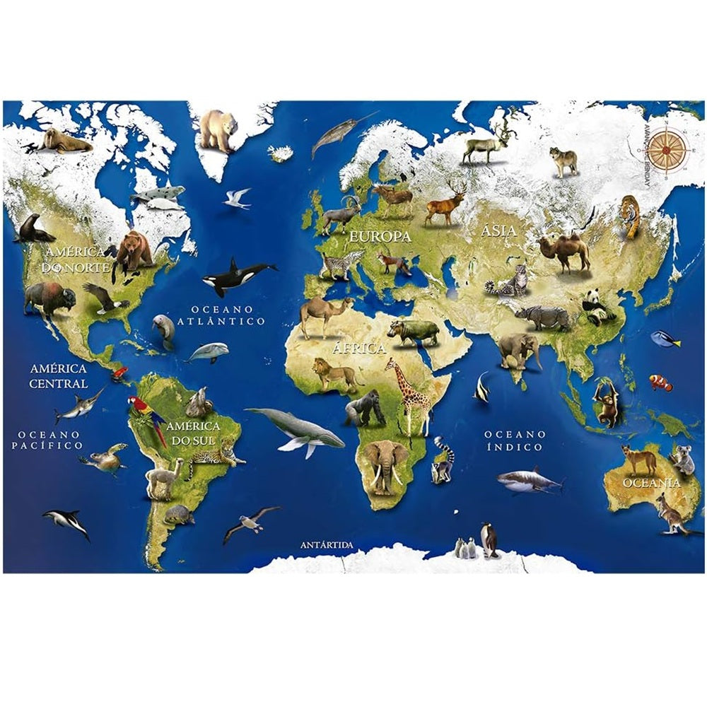 Quebra-cabeça 150 peças Animais do Mundo - Grow