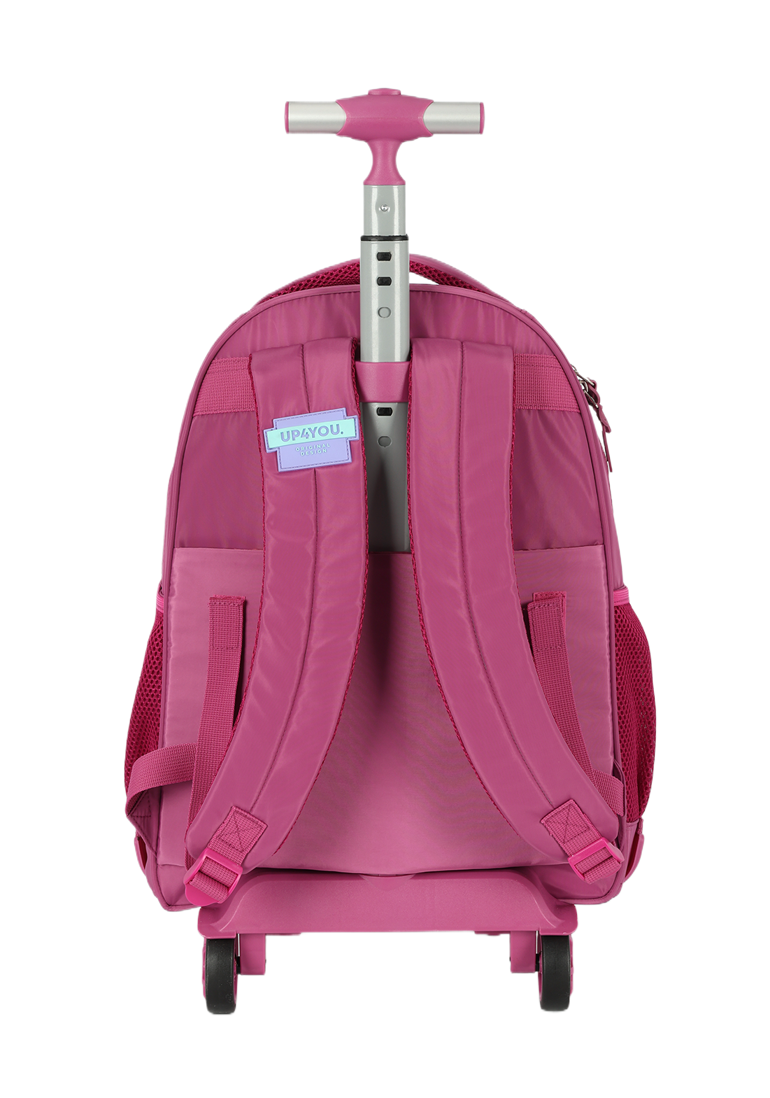 Mochila de Rodinhas G Angel Stitch Disney Luxcel | Pink Roxa Pelúcia 3D | Com Orelhas