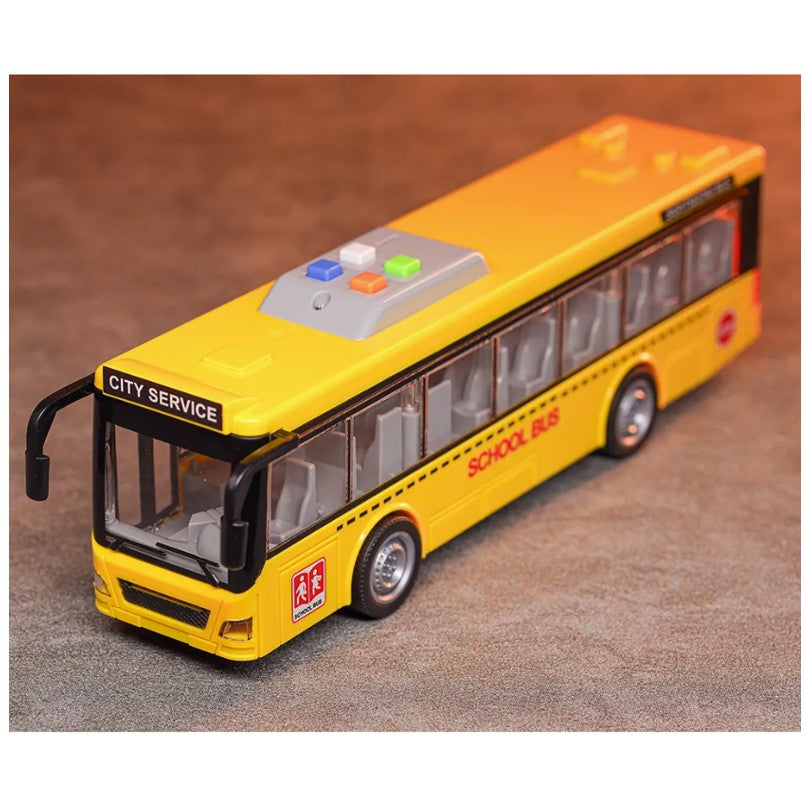 Ônibus Escolar de Fricção 1:16 com Luz e Som e Fricção