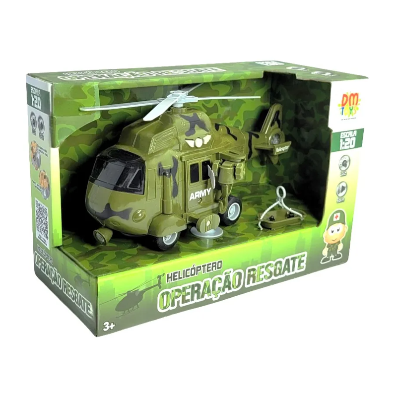 Helicóptero Operação Resgate Com Luz E Som - Dm Toys