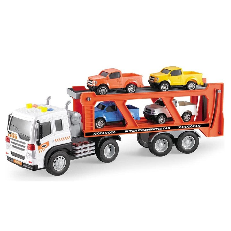 Caminhão Cegonha com Som e Luzes 1:16 com 4 carrinhos - Brink Center