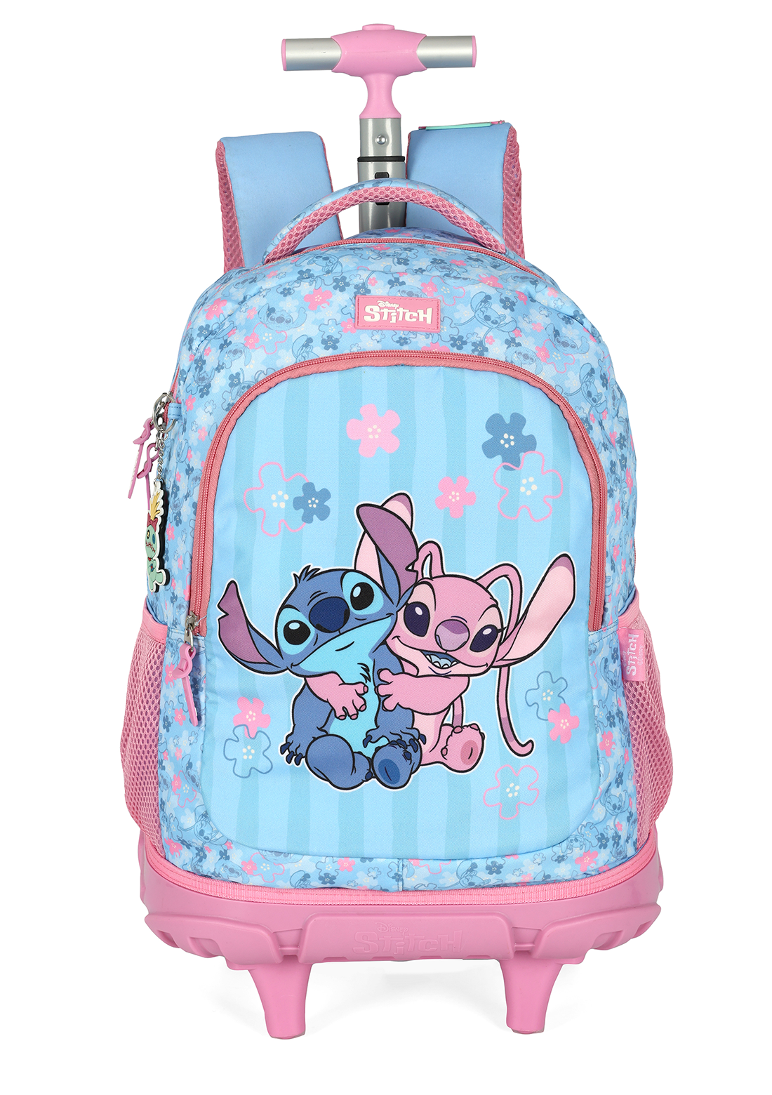 Kit Escolar Stitch & Angel Luxcel - Mochila de Rodinha + Lancheira + Estojo