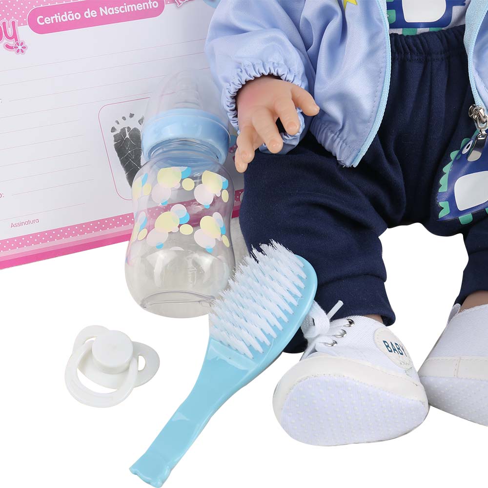 Boneca Bebê Reborn Laura Baby Adam 40cm 100% Vinil - Shiny Toys