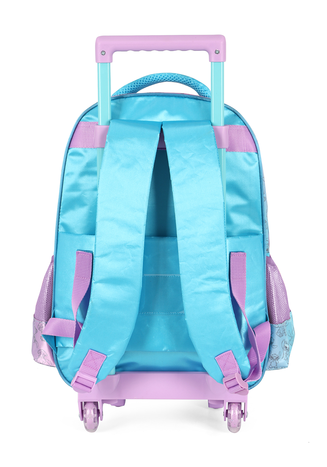 KIT Escolar COMPLETO Stitch Holográfico - Mochila de Rodinhas + Lancheira Térmica + Estojo Box Duplo Luxcel