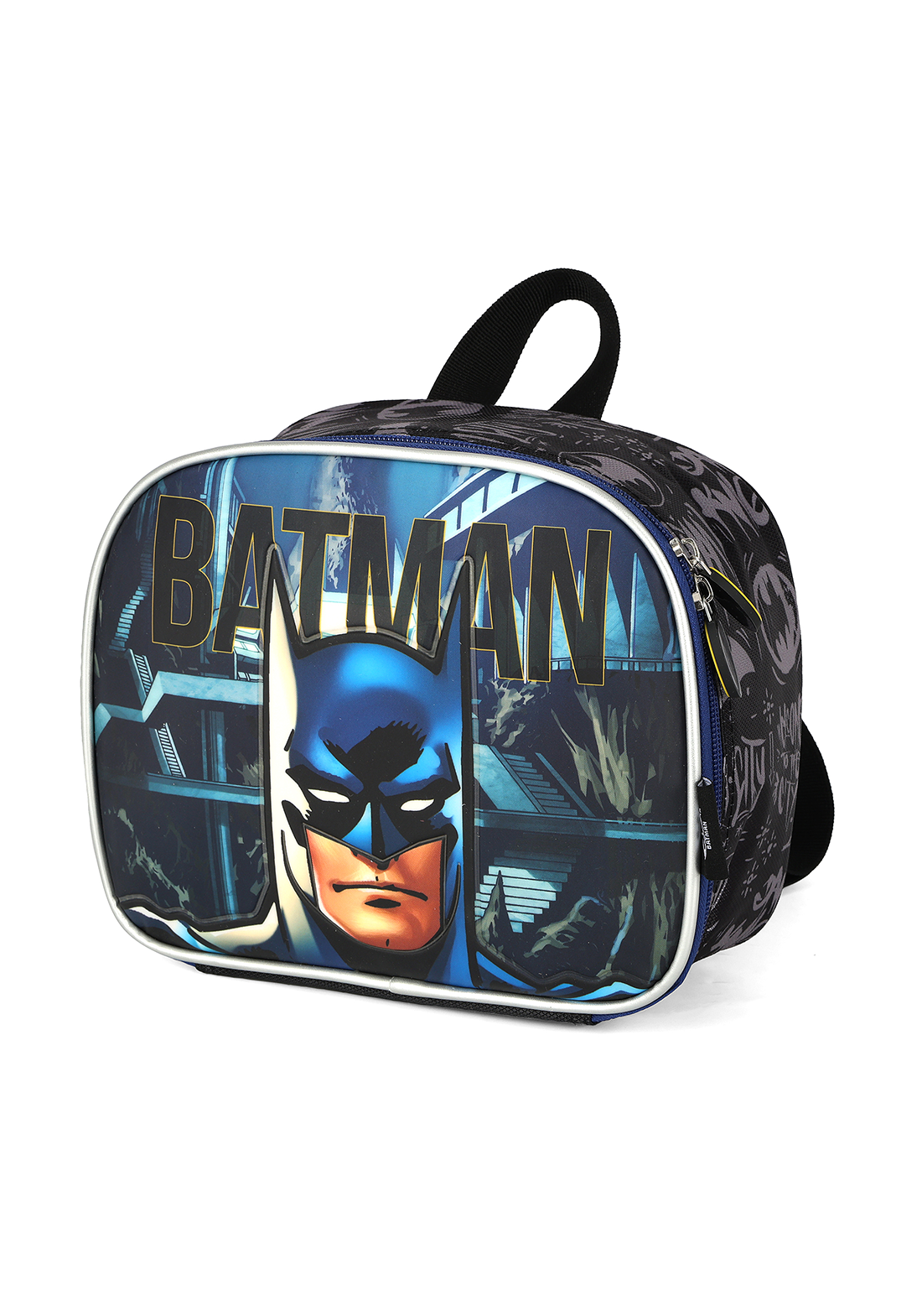 KIT Escolar COMPLETO Batman Luxcel 3 Peças: Mochila de Rodinhas G + Lancheira Térmica + Estojo Organizador