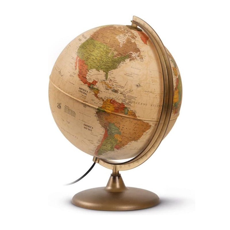 Globo Terrestre 30cm Antigo Discovery Creation com Luz