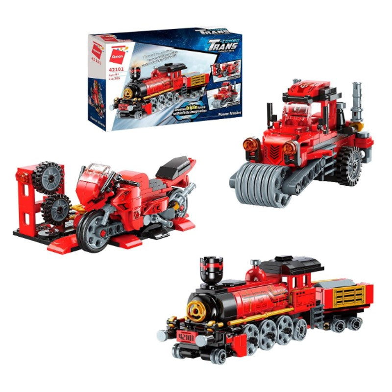 Bloco de Montar Mestre do Poder Transportes 3 em 1 - KEEPPLAY