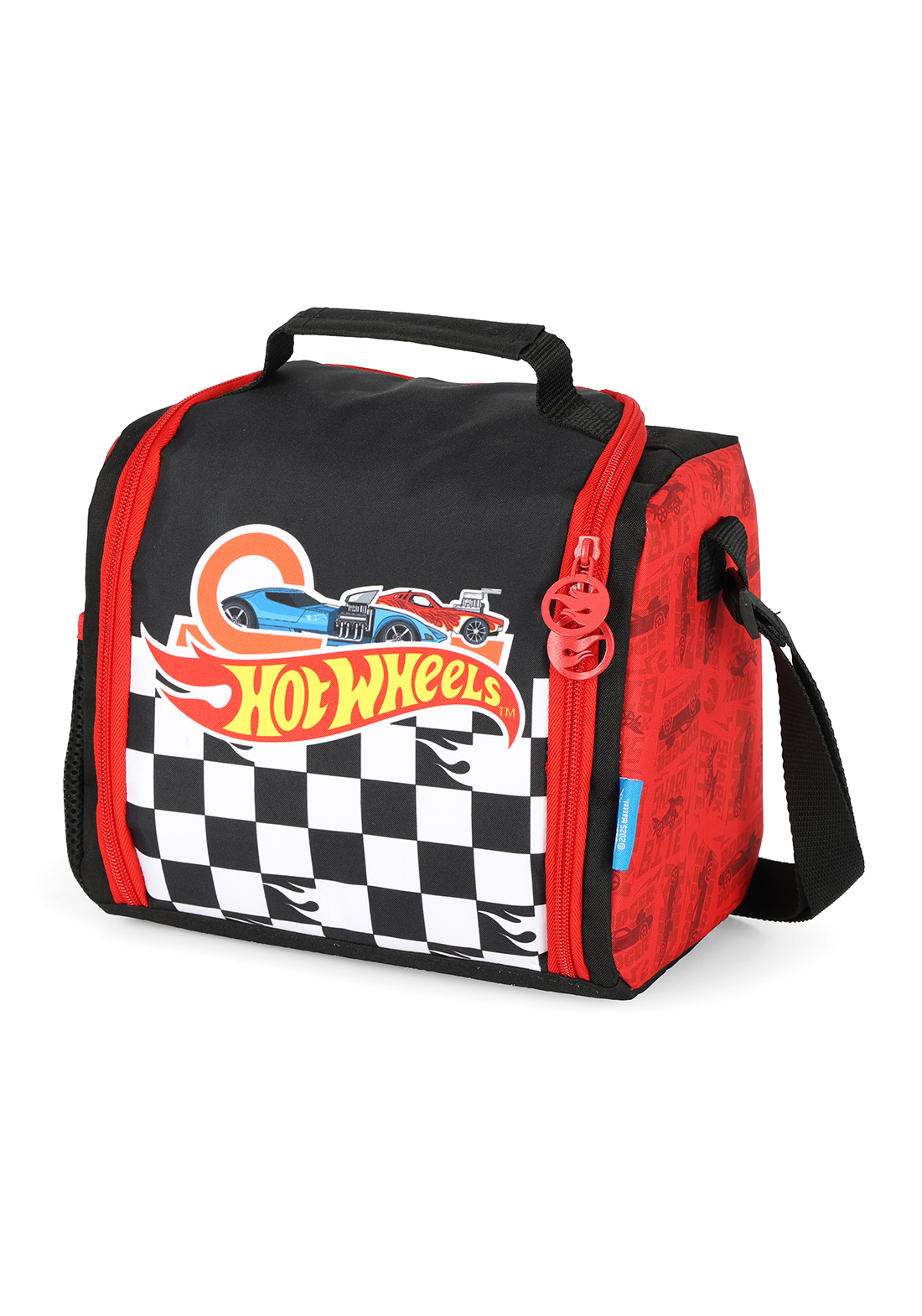 Kit Mochila de Rodinha Lancheira Estojo Hot Wheels Luxcel Estampa Xadrez