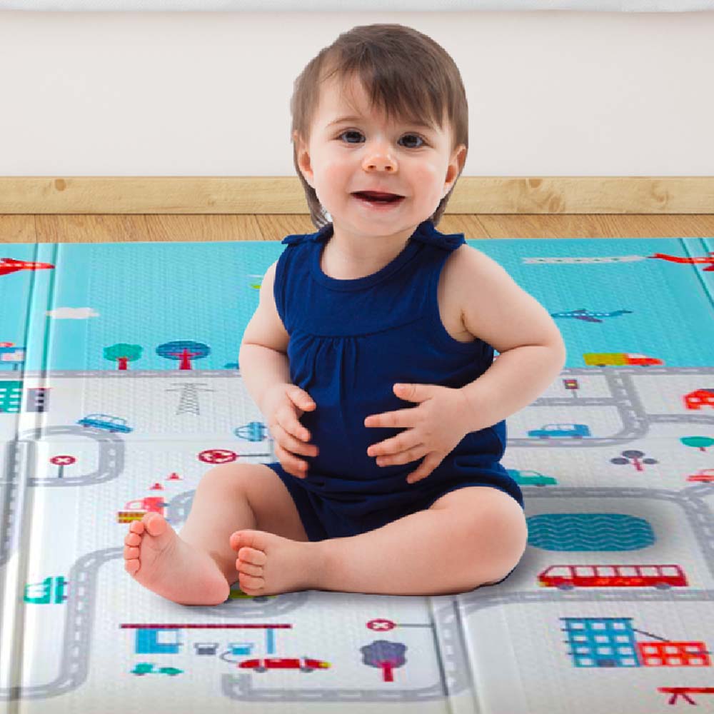 Tapete De Atividades Dupla Face Pista De Carrinho Zoo