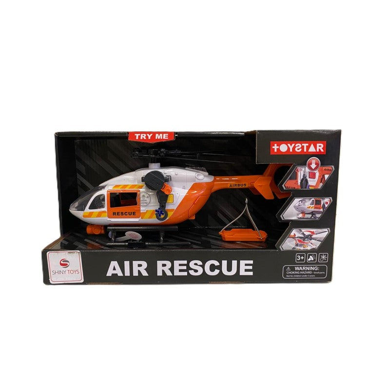 Helicóptero de Resgate Laranja com Luz e Som - Shiny Toys