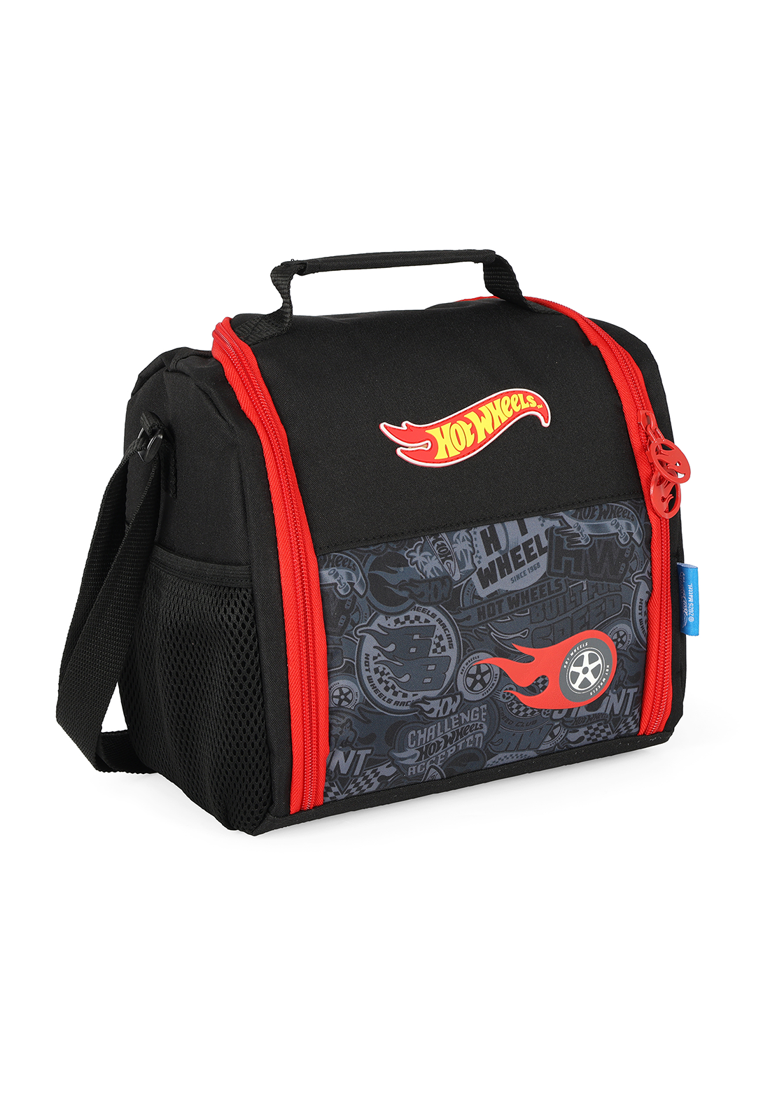 Kit Mochila de Rodinha Lancheira Estojo Hot Wheels Preta Luxcel