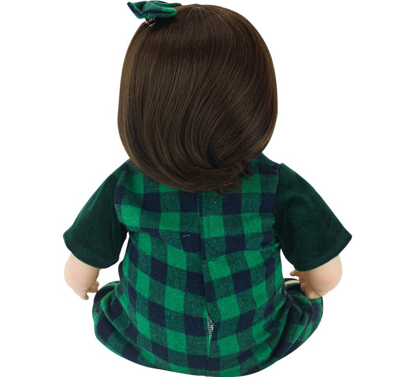 Boneca Bebê Reborn Macacão Quadriculado com Acessórios Baby Star