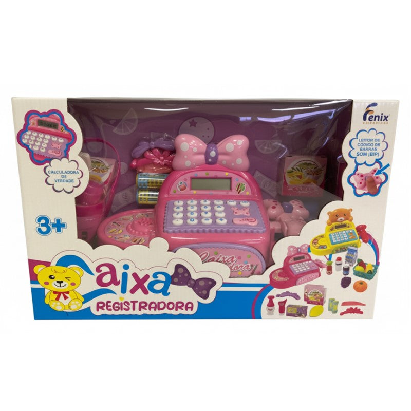 Brinquedo Caixa Registradora Lacinho Rosa - FÊNIX