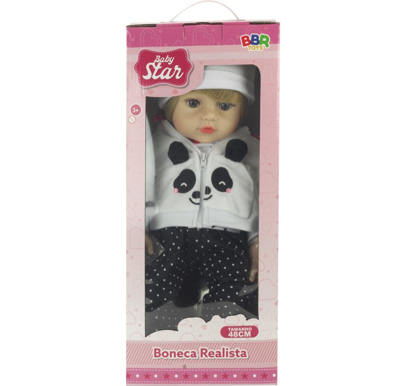 Boneca Bebê Reborn Realista Olhos Azuis com Acessórios Baby Star