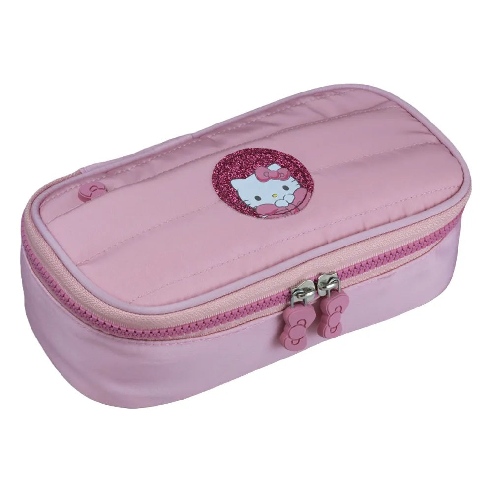 Kit Mochila de Costas G + Estojo Hello Kitty Xeryus Oficial | Acolchoado Pink