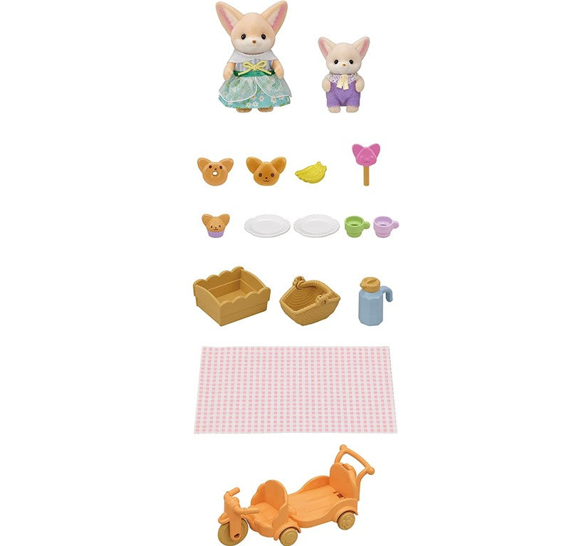 Sylvanian Families Piquenique Ensolarado Irmã e Bebê Raposas-do-Deserto