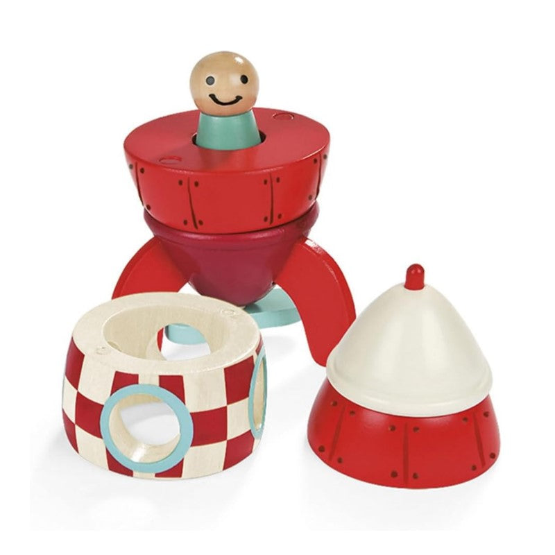 Foguete Magnético Vermelho em Madeira - Maped