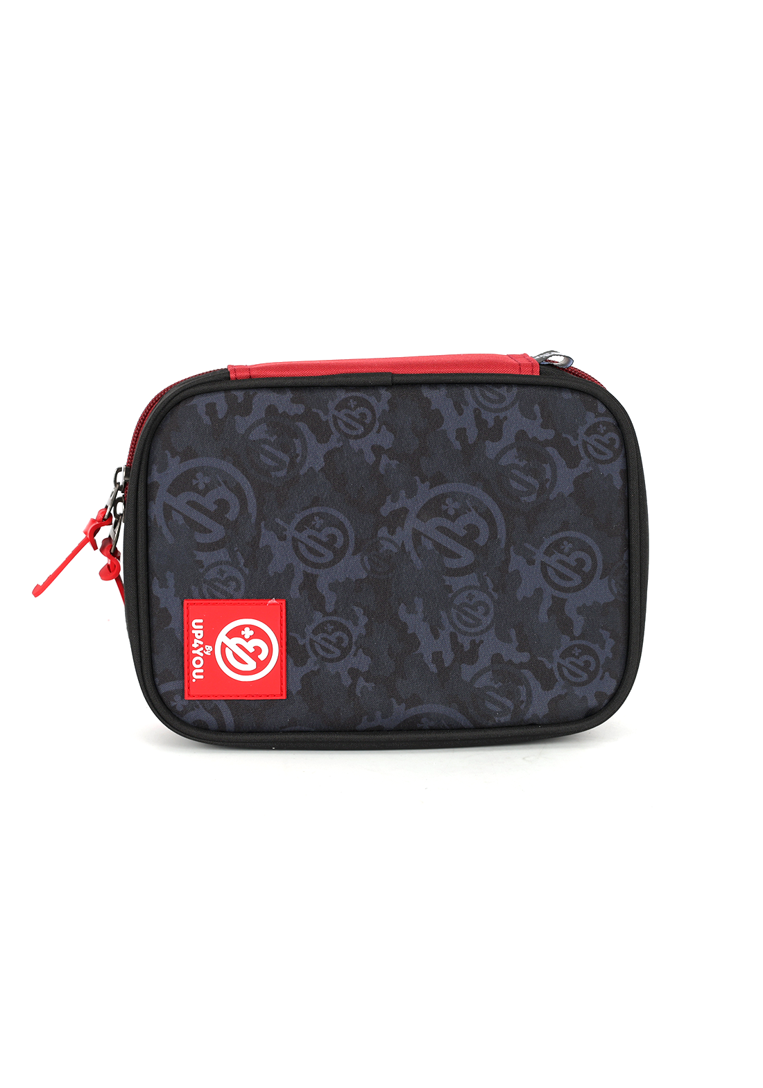 Kit Mochila de Costas G + Estojo Box Enaldinho Oficial | Preto e Vermelho | Logo Estilizado | 2 Peças