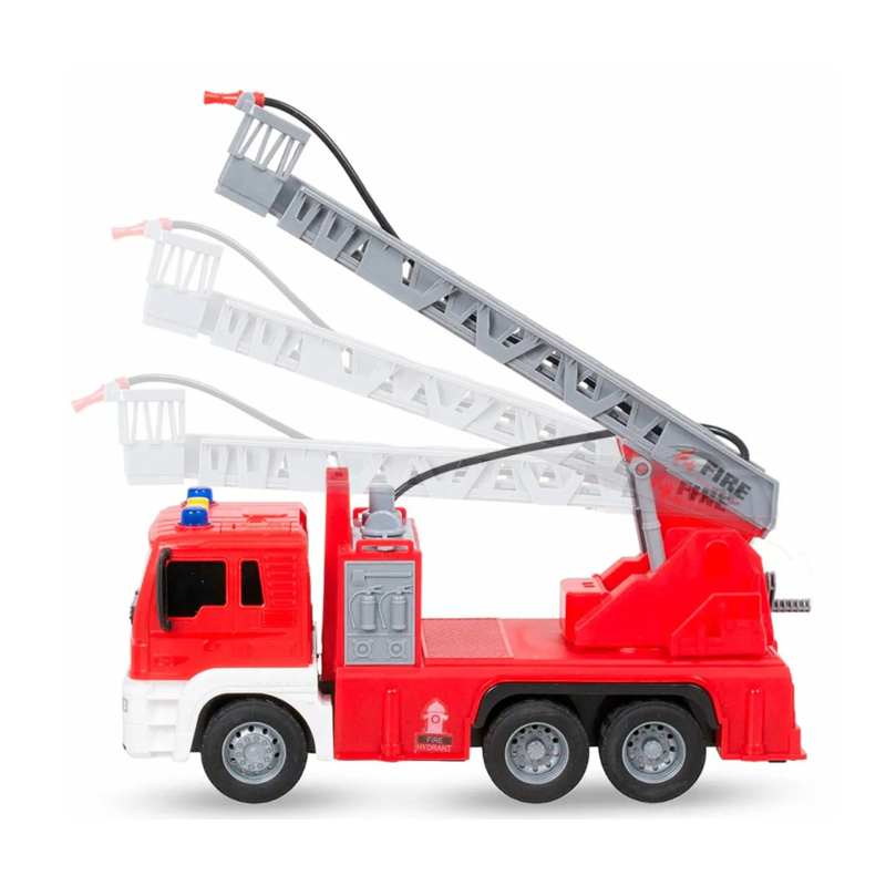 Caminhão Bombeiro Fricção Escada Lança Água - DM Toys