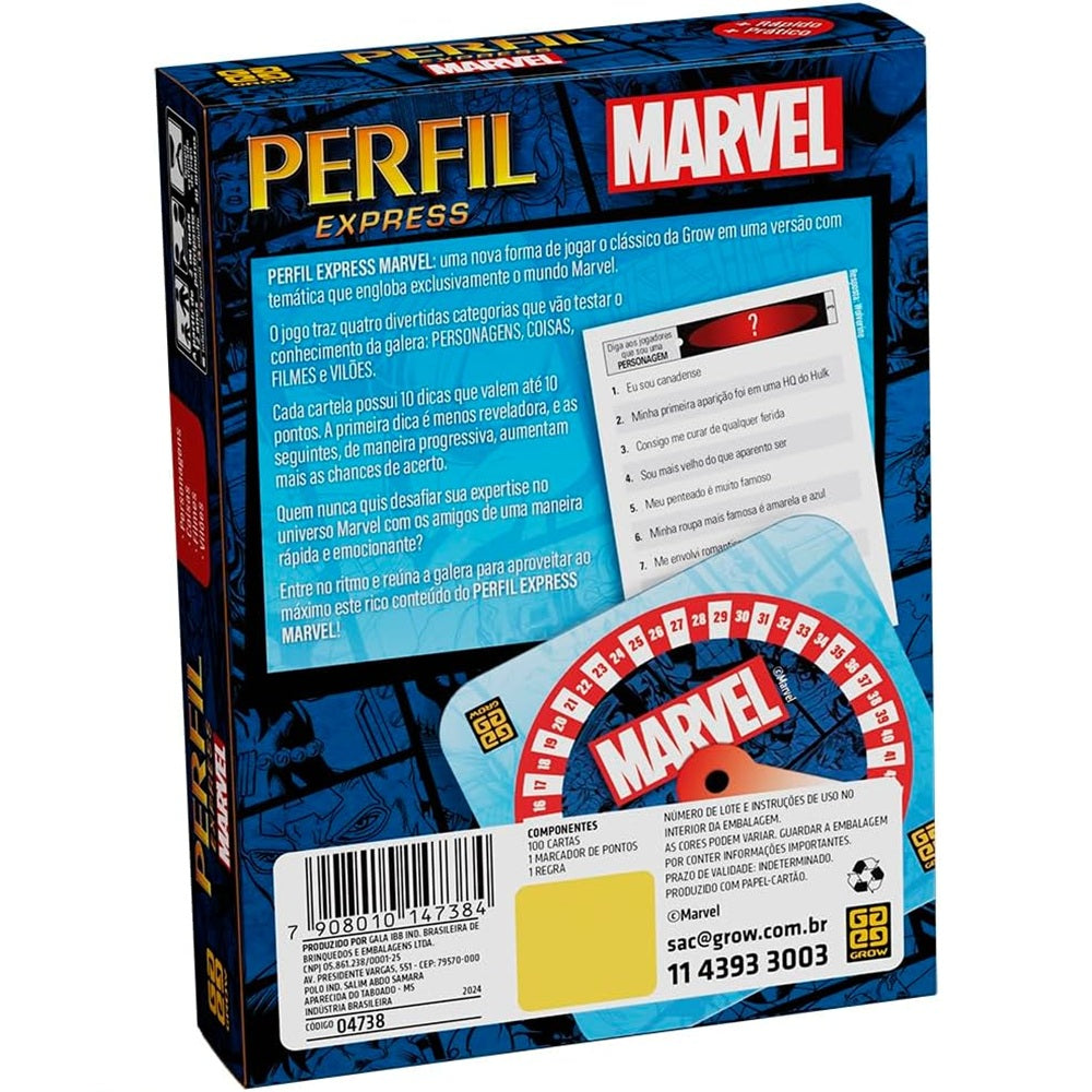 Jogo Perfil Express Marvel - Grow