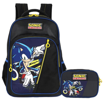Kit Escolar Sonic the Hedgehog Mochila de Costas + Estojo - Luxcel