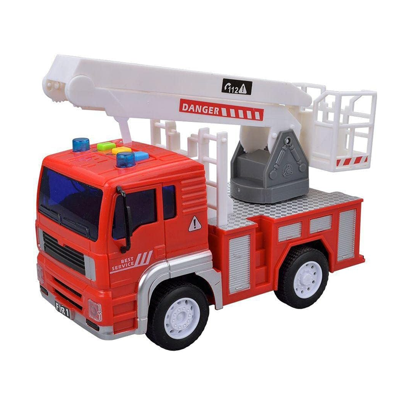 Carro de Bombeiro Fricção Com Luz E Som - DM Toys