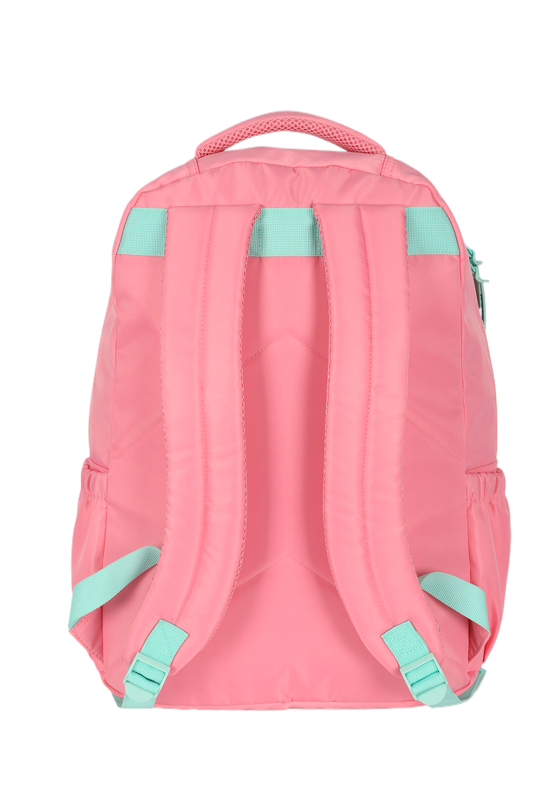 Kit Mochila de Costas G + Estojo Box Stitch Disney | Rosa Salmão Turquesa | 2 Peças Ohana | Chaveiro Angel