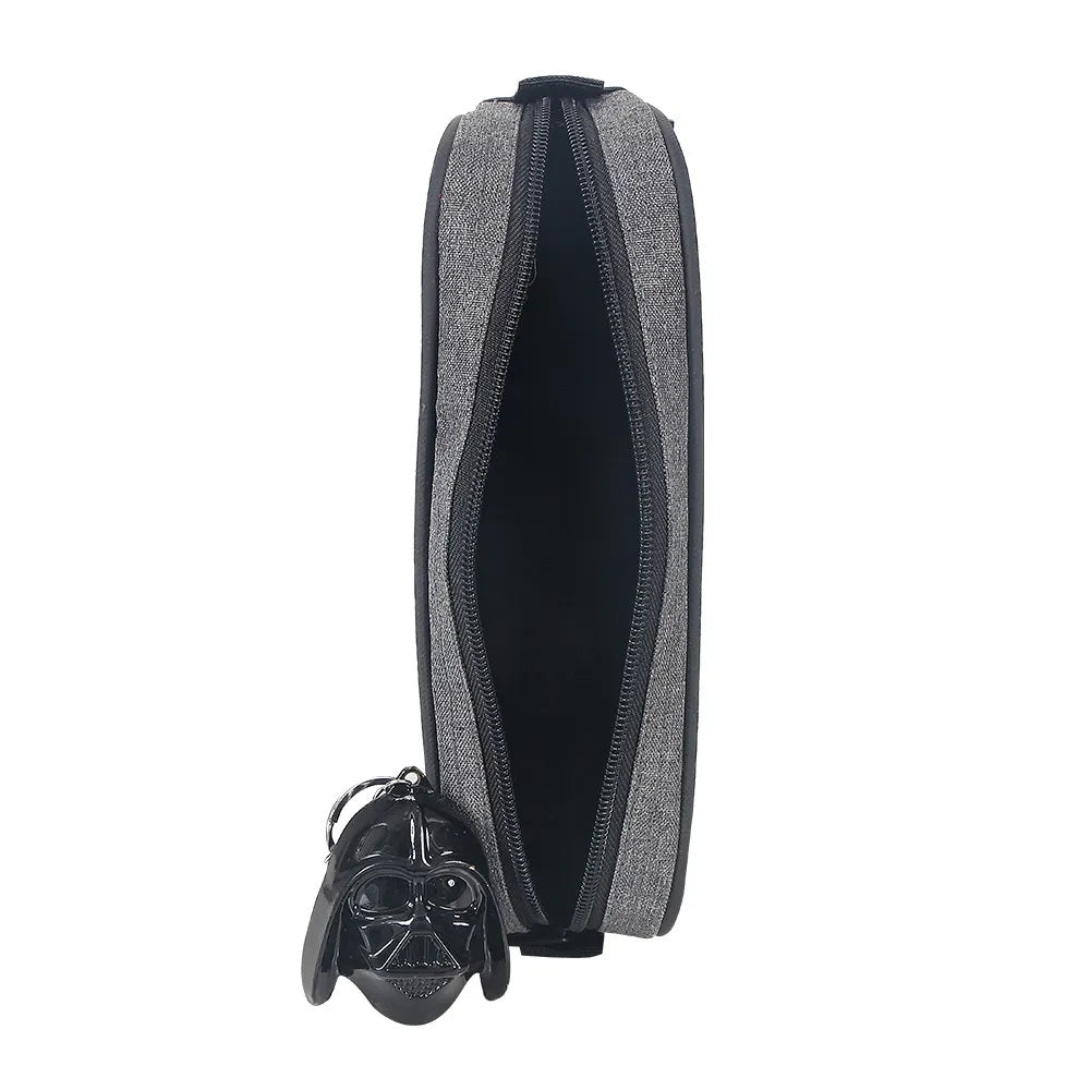 Kit Mochila de Costas G + Estojo Star Wars Xeryus | Cinza Mesclado + Chaveiro Darth Vader | Oficial