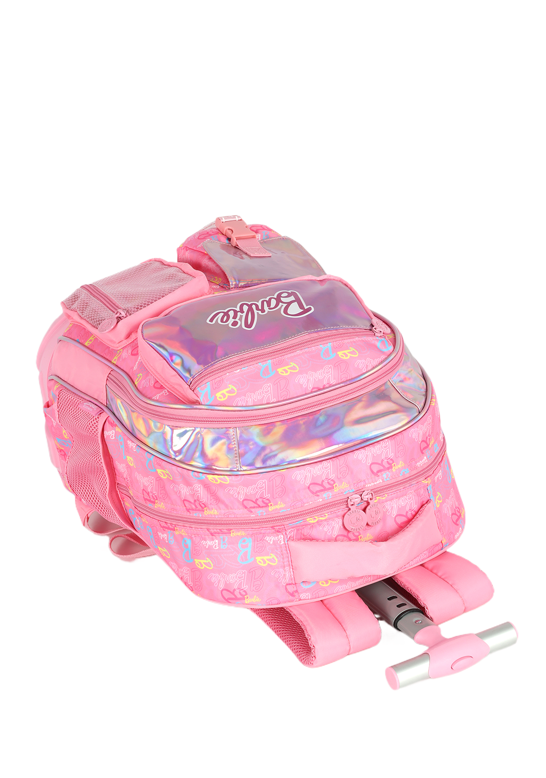 Mochila de Rodinhas G Barbie PINK Holográfica Luxcel | Brilho, Estilo e Rodas de Silicone!
