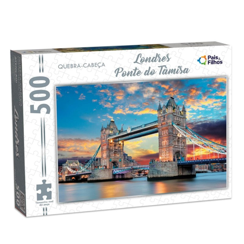 Quebra-Cabeça 500 Peças Londres Ponte do Tamisa - Pais & Filhos