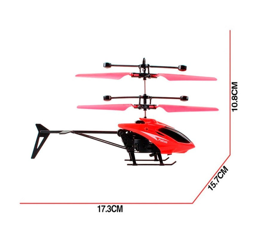 Helicóptero de Brinquedo com Sensor Recarregável Vermelho