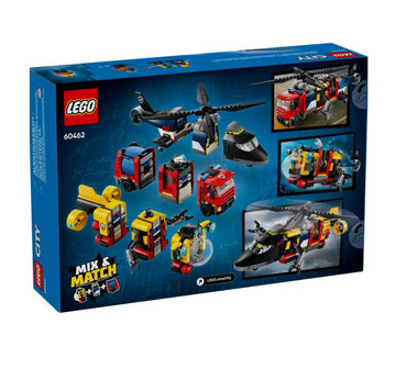 Lego City Helicóptero, Caminhão de Bombeiros e Submarino 60462