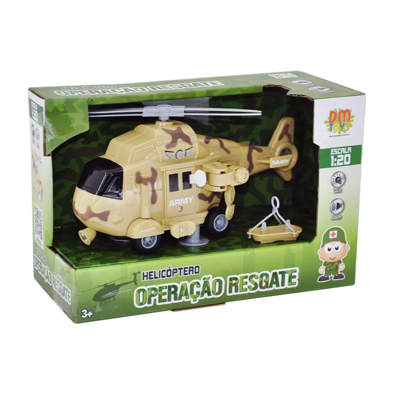 Helicóptero Operação Resgate Com Luz E Som - Dm Toys