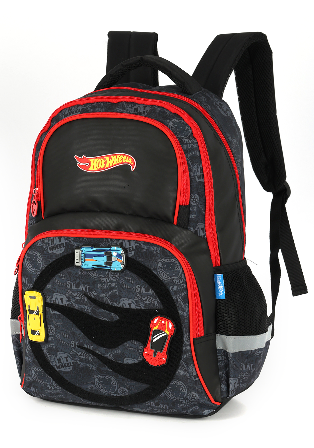 Mochila Hot Wheels Luxcel com 3D Carros em Alto-Relevo Escolar Juvenil