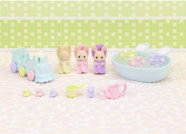 Sylvanian Families - Conjunto Hora Do Banho Trigêmeos