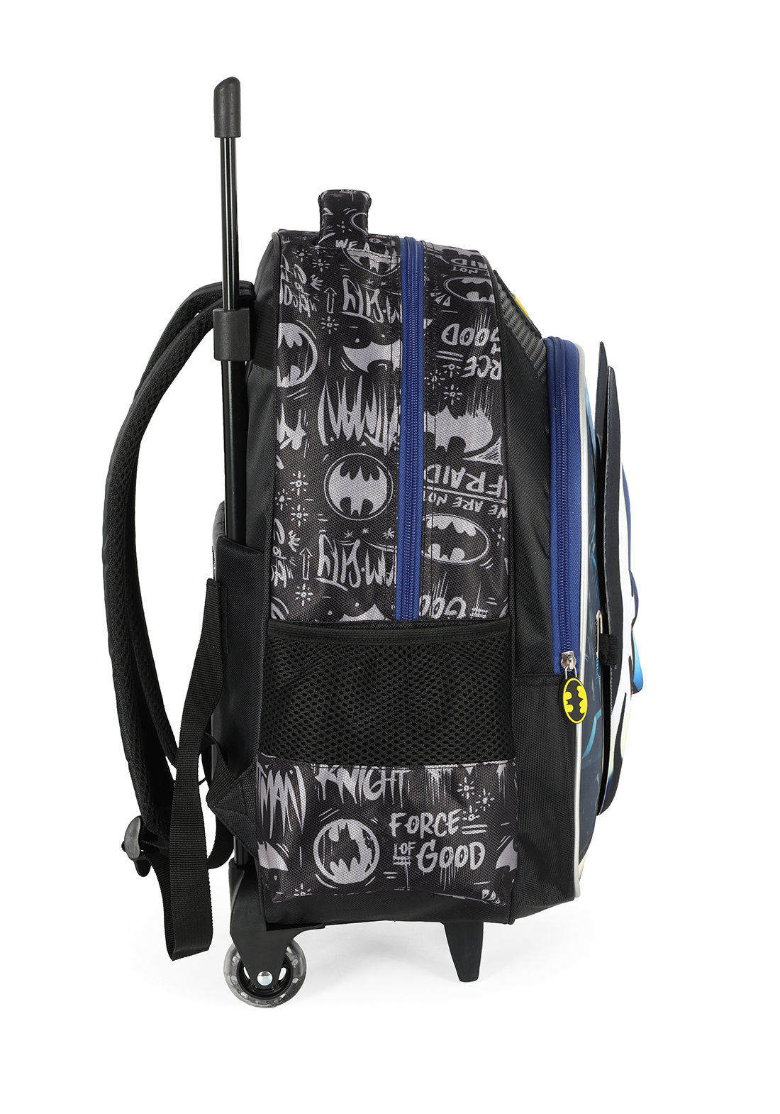 KIT Escolar COMPLETO Batman Luxcel 3 Peças: Mochila de Rodinhas G + Lancheira Térmica + Estojo Organizador
