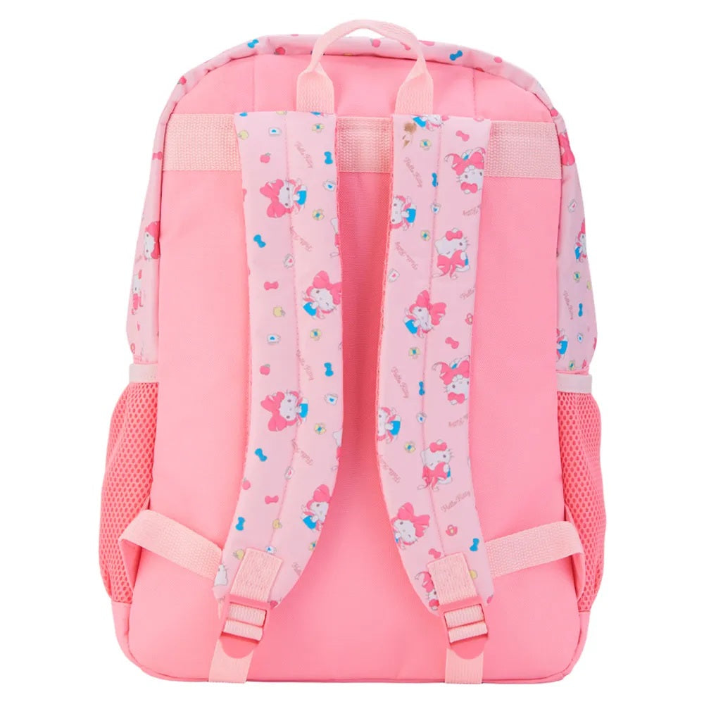 Kit Mochila de Costas G + Estojo Duplo Hello Kitty Xeryus Oficial | Estampa Listrada Pink