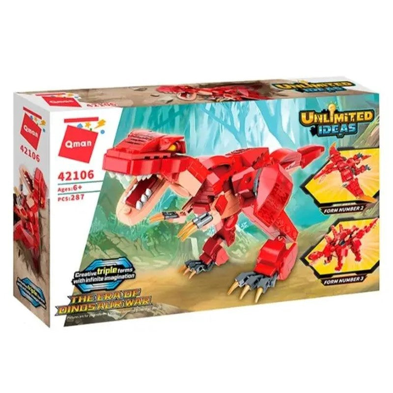 Bloco de Montar Unlimited Ideas Dinossauros 3 em 1 - KEEPPLAY