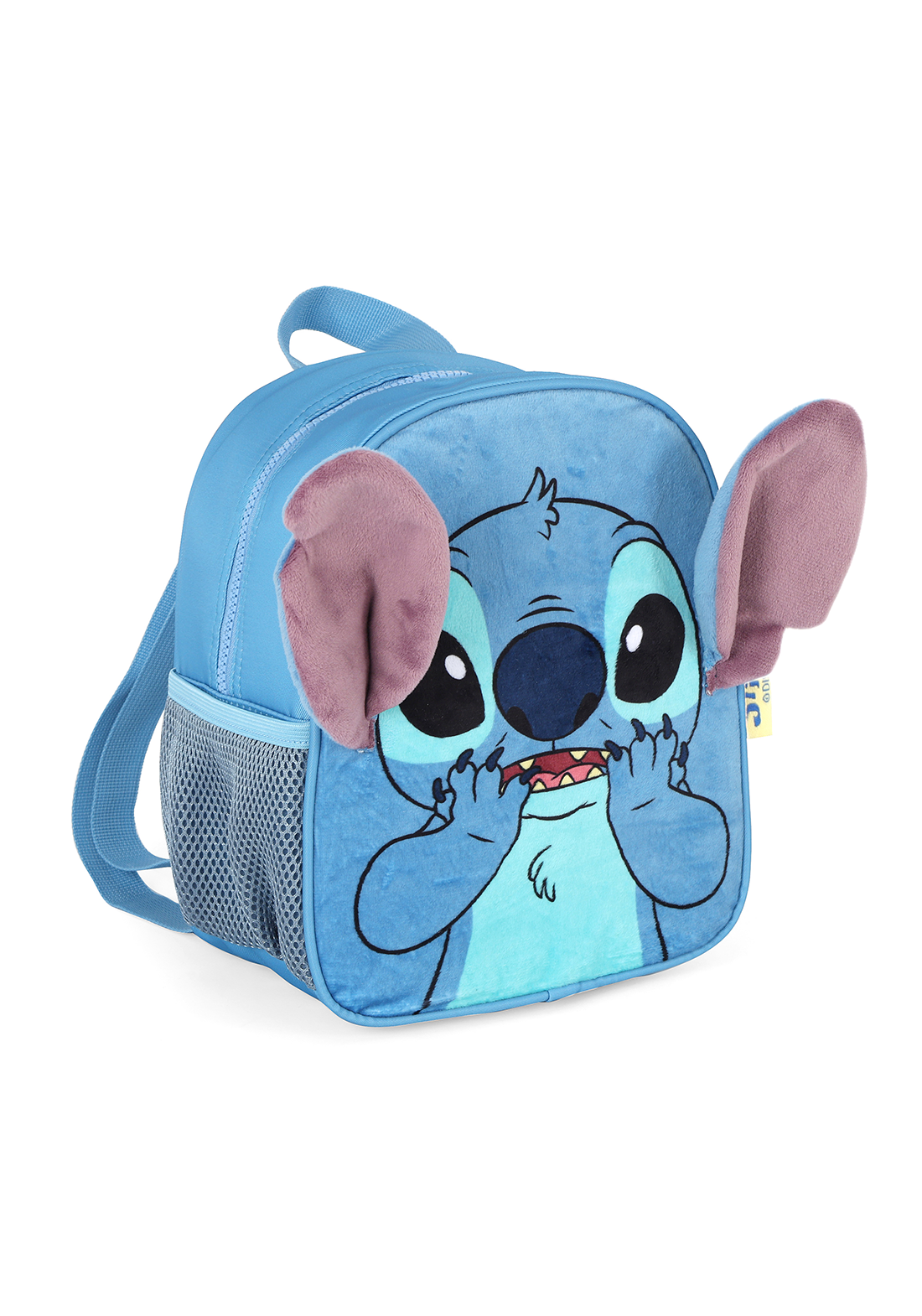 Lancheira Térmica Stitch Disney Luxcel | Azul Pelúcia 3D | Com Orelhas | Aveludada