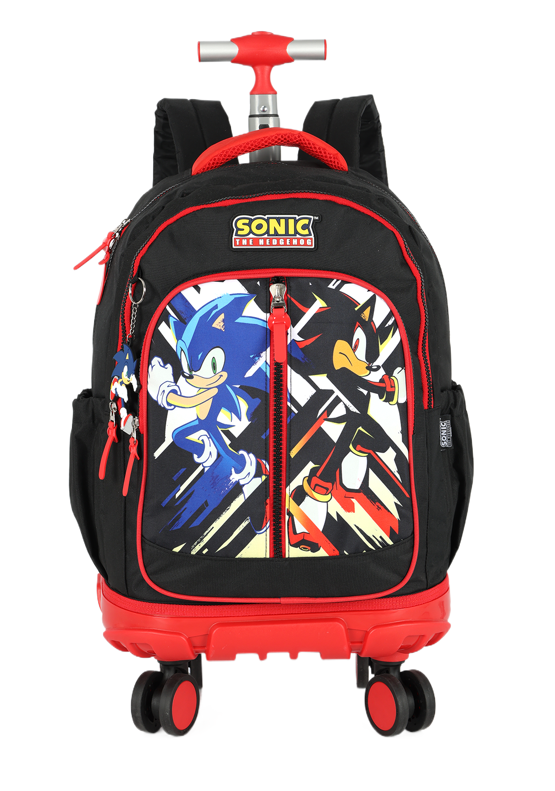 Kit Escolar Mochila de rodinhas Lancheira e Estojo Sonic e Shadow Luxcel