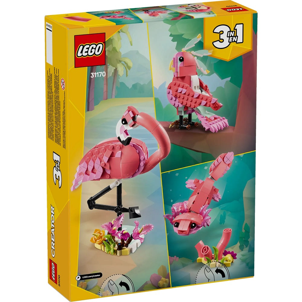 Lego Creator 3 em 1 Animais Selvagens: Flamingo Rosa 31170