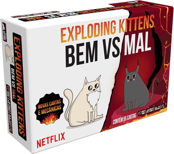 Jogo de Cartas Exploding Kittens Bem vs Mal - Galápagos